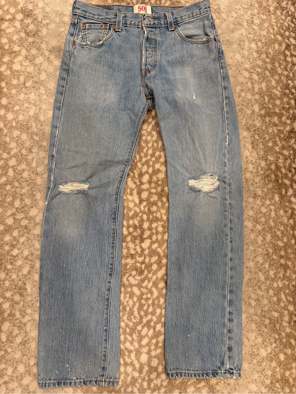 Levi’s 501 Jeans W30 L32 Distressed Button Fly Straight Leg Vintage Wash